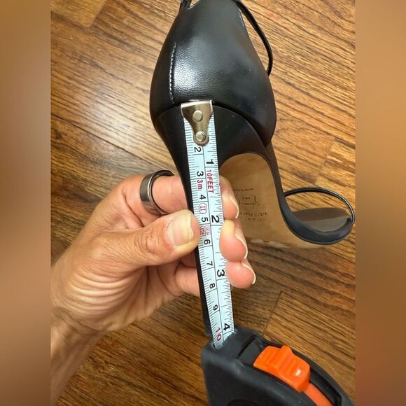 Stuart Weitzman 7 Black Leather “Nudist” Heels Shoes - Picture 6 of 6